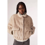 ba&sh Paros Faux Fur Jacket In Grey