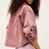 ba&sh Runo Demim Jacket In Rose