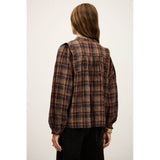 ba&sh Shea Shirt In Marron Check
