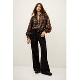 ba&sh Shea Shirt In Marron Check