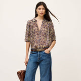 ba&sh Short-Sleeved Shirt Lark In Violet