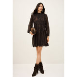 ba&sh Simba Long Sleeve Short Dress In Marron