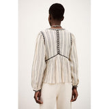 ba&sh Sunny Long-sleeved Top In Ecru Stripe