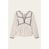ba&sh Sunny Long-sleeved Top In Ecru Stripe