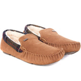 Barbour Monty Slippers In Camel Suede