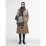 Barbolur Melody Check Scarf In Charcoal