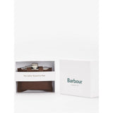 Barbour 4oz Hinged Hip Flask In Brown