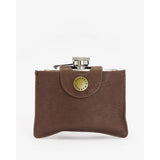 Barbour 4oz Hinged Hip Flask In Brown
