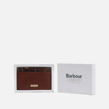 Barbour Alder Leather Card Holder In Brown