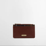 Barbour Alder Leather Card Holder In Brown