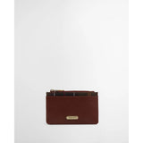 Barbour Alder Leather Card Holder In Brown
