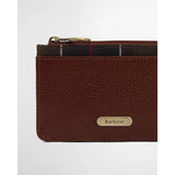 Barbour Alder Leather Card Holder In Brown