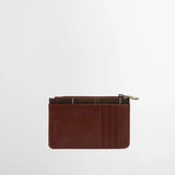 Barbour Alder Leather Card Holder In Brown