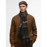 Barbour Alston Striped Scarf In Forest Green Mix