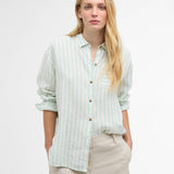 Barbour Annie Striped Linen Shirt Spearmint Stripe