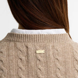 Barbour Ashdown Cable Knitted Jumper In Honey