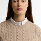 Barbour Ashdown Cable Knitted Jumper In Honey
