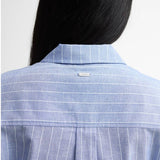 Barbour Avon Striped Shirt Dress In Chambray White Stripe