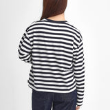 Barbour Bebe Oversized Long-sleeved Top In Navy Stripe