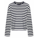Barbour Bebe Oversized Long-sleeved Top In Navy Stripe