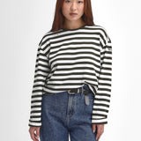 Barbour Bede Oversized Long-Sleeved T-Shirt In Olive Stripe