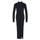 Barbour Bordley Knitted Midi Dress in Black