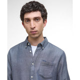 Barbour Buckley Tailored Long-Sleeved Shirt In Dark Navy
