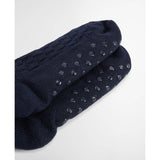 Barbour Cable Knit Lounge Socks In Navy
