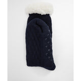 Barbour Cable Knit Lounge Socks In Navy