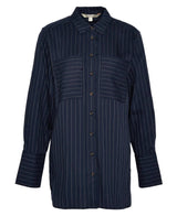 Barbour Carrie Relaxed Pinstripe Shirt in Navy