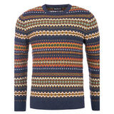 Barbour Case Fair Isle Jumper In Navy Marl
