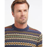 Barbour Case Fair Isle Jumper In Navy Marl
