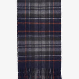 Barbour Check Tartan Scarf In Navy/Dark Ginger