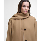 Barbour Clementine Wool Scarf Coat In Camel