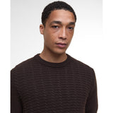 Barbour Cleveland Crew Neck Jumper In Dark Oak