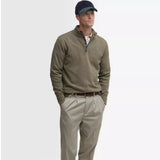 Barbour Cotton Half Zip Jumper In Vintage Khaki