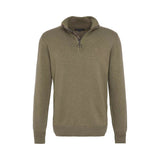 Barbour Cotton Half Zip Jumper In Vintage Khaki
