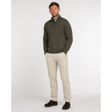 Barbour Cotton Men's Half Zip Jumper In Olive Marl