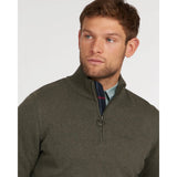 Barbour Cotton Men's Half Zip Jumper In Olive Marl
