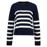 Barbour Demi Striped Crew Neck Jumper In Navy Stripe
