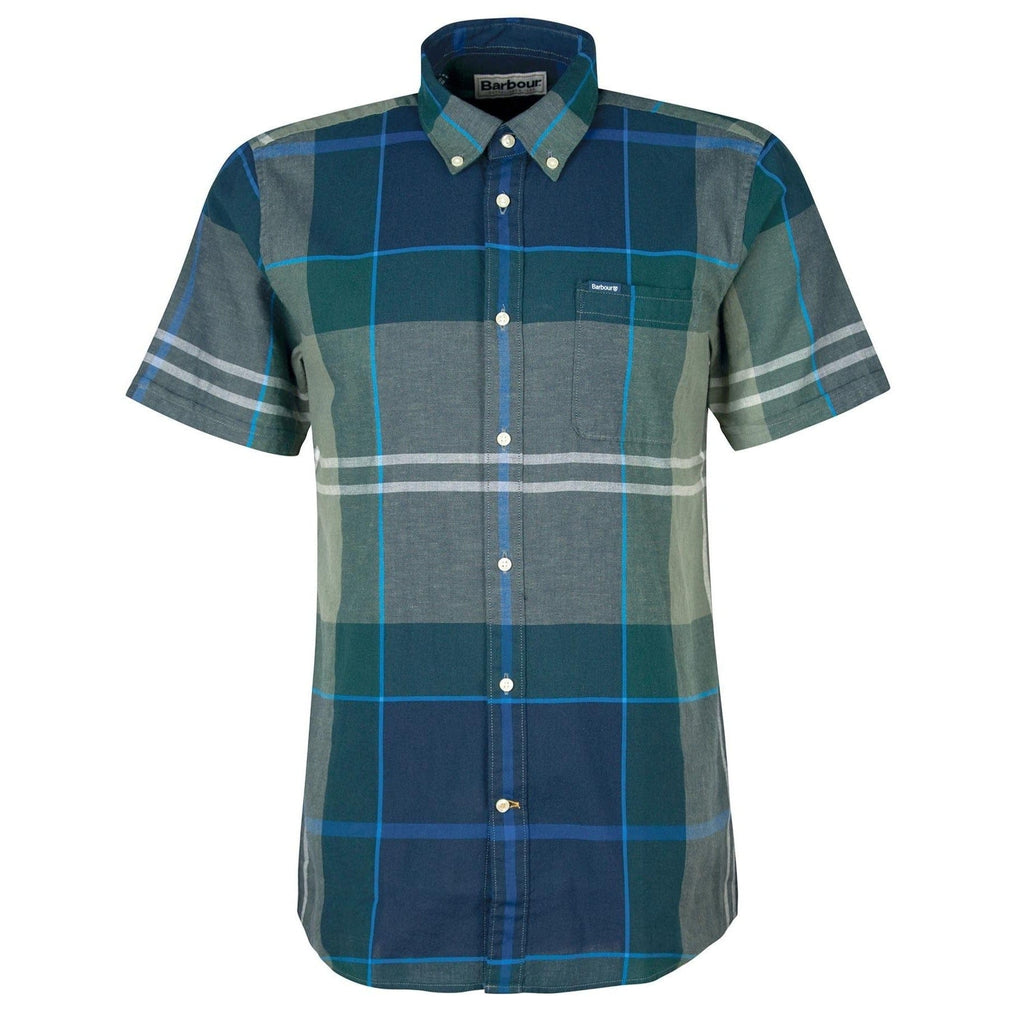 Barbour Men's Douglas Short Sleeve Tailored Shirt In Blue Tartan