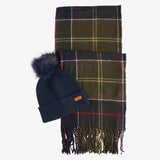 Barbour Dover Beanie & Hailes Scarf Gift Set In Classic