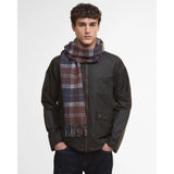 Barbour Dramside Reversible Lambswool Scarf In Midnight Oak Tartan