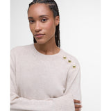 Barbour Eleanor Knitted Crew Neck Jumper In Oat