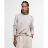 Barbour Eleanor Knitted Crew Neck Jumper In Oat