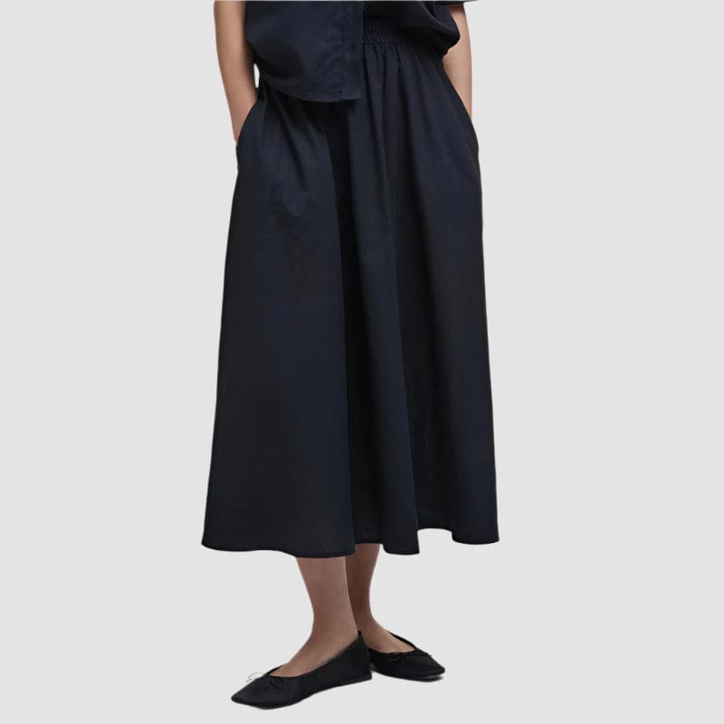 ワンピース BARBOUR Women Mid Skirts LDR0908 LDRBK11 Black Barbour Elsie Midi Skirt In Black