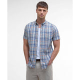 Barbour Elton Tailored Short-Sleeved Shirt In Dark Denim