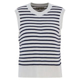 Barbour Emberly Striped Sweater Vest In Navy