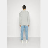 Barbour Essential Chunky Cable Crew Neck Jumper in Fog