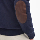 Barbour Essential Elbow Patch Half-Zip Jumper In Navy
